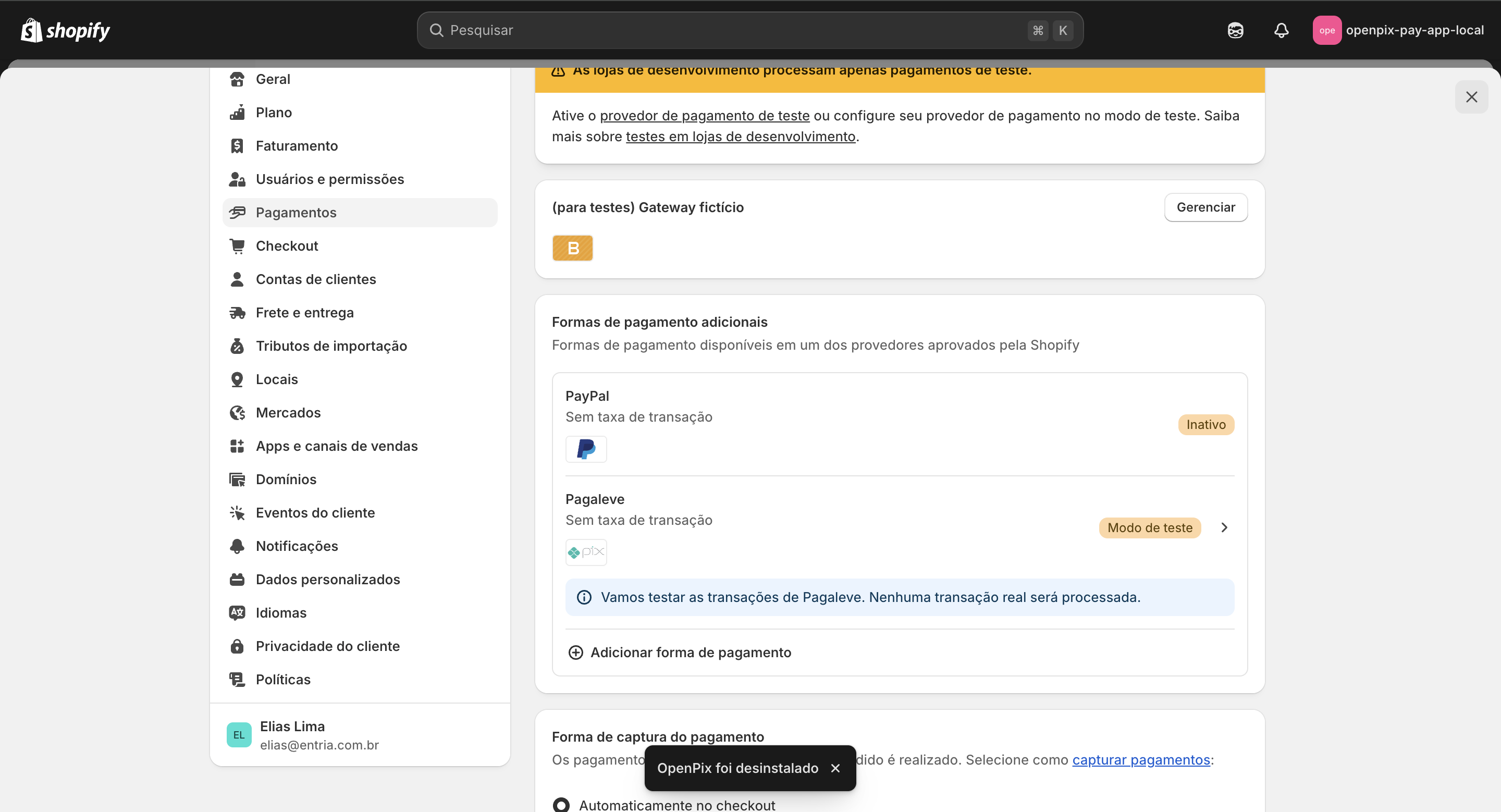 Shopify install step 1