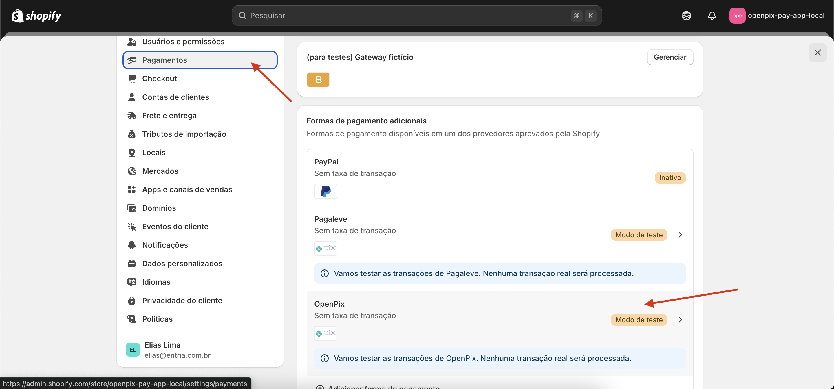 Shopify install step 1